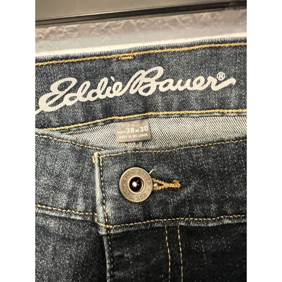 Eddie Bauer Mens 38x30 Blue Denim Jeans Specially Dyed Regular Fit Straight Leg - Picture 3 of 7